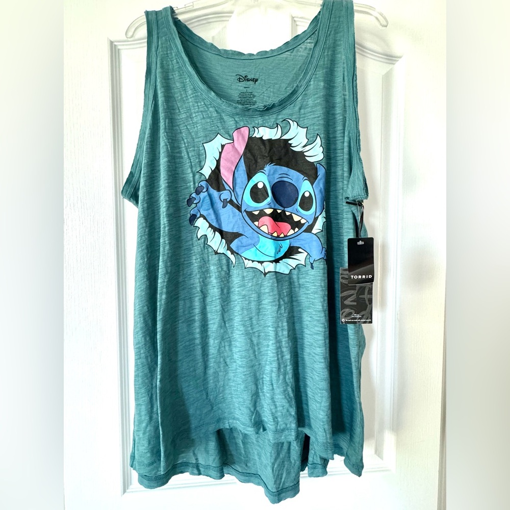 NWT Disney Torrid Stitch Tank Top Women’s Plus Size 2X Hydro Teal